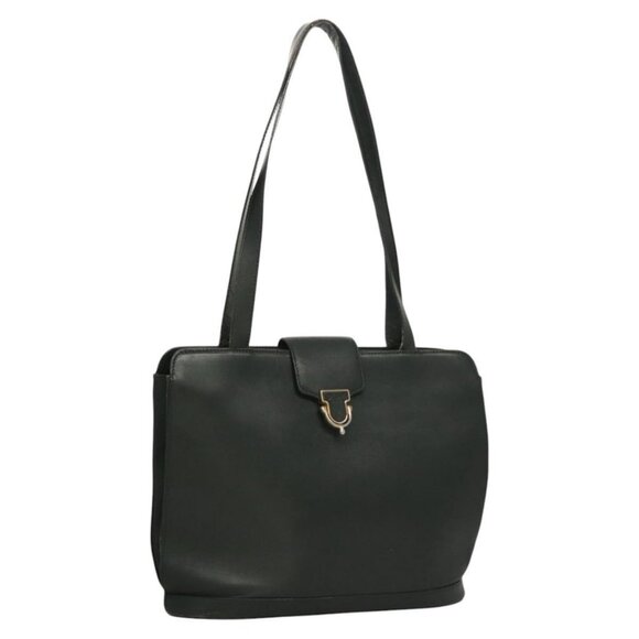 CELINE Shoulder Bag Leather Green Gold Auth fm4450 - Picture 1 of 16